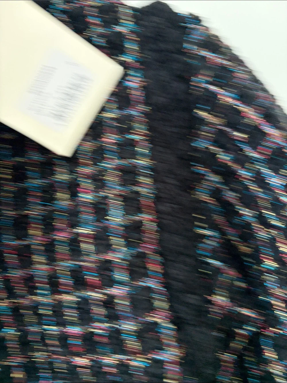 Sandro Black Tweed Jacket with Multicolor Threading